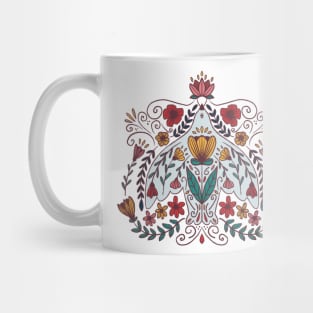 Folk Art Bird and Flowers Mug